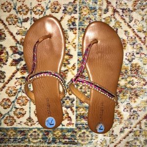 Boho embroidered colorful sandals
